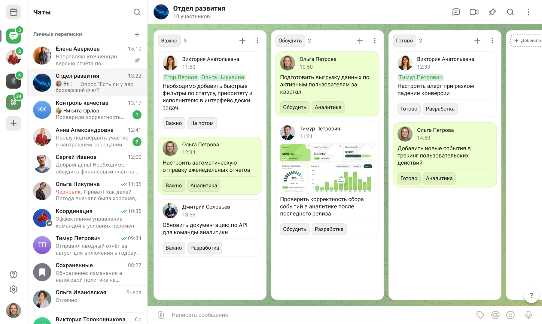 Координация работы отдела и контроль статусов задач в инструменте таск‑менеджмента ПО Frisbee