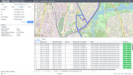 Анализ трека транспортного средства с детализацией по времени и скорости в системе спутникового мониторинга Gelios