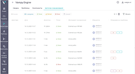 Мониторинг статусов сканирований и проблем в модуле «Цепочки сканирований» Vampy Engine платформы Hexway