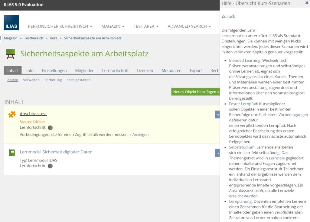 Создание SCORM‑совместимых курсов с тестированием в открытой LMS ILIAS