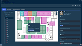 Визуализация планировки БЦ с данными по аренде помещений в модуле управления арендой InState Property Management