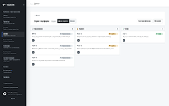 Визуализация задач команды и отслеживание их перемещения по статусам на Kanban-доске в системе Quevell