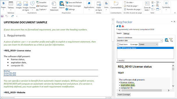 Захват требований системой REQCHECKER из документа Microsoft Office Word