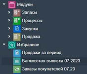Навигация по модулям и быстрый доступ к ключевым отчётам в системе управления торговлей Рули24 Управление торговлей