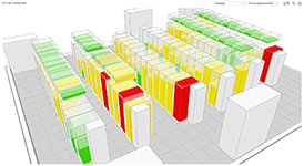 Визуализация 3D-модели машинного зала с размещением ИТ-оборудования в функционале СДИ Базис