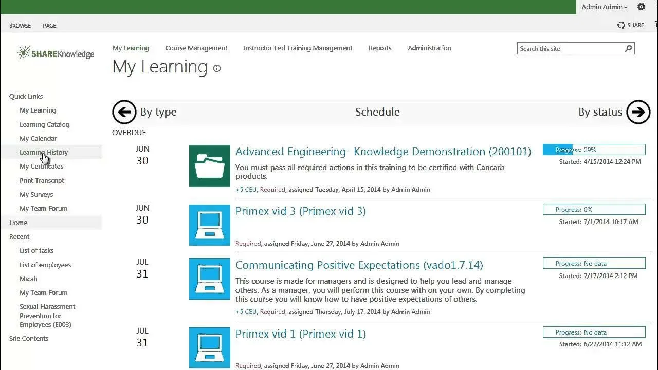 Управление корпоративным обучением с интеграцией SharePoint в ShareKnowledge LMS от ShareKnowledge Inc