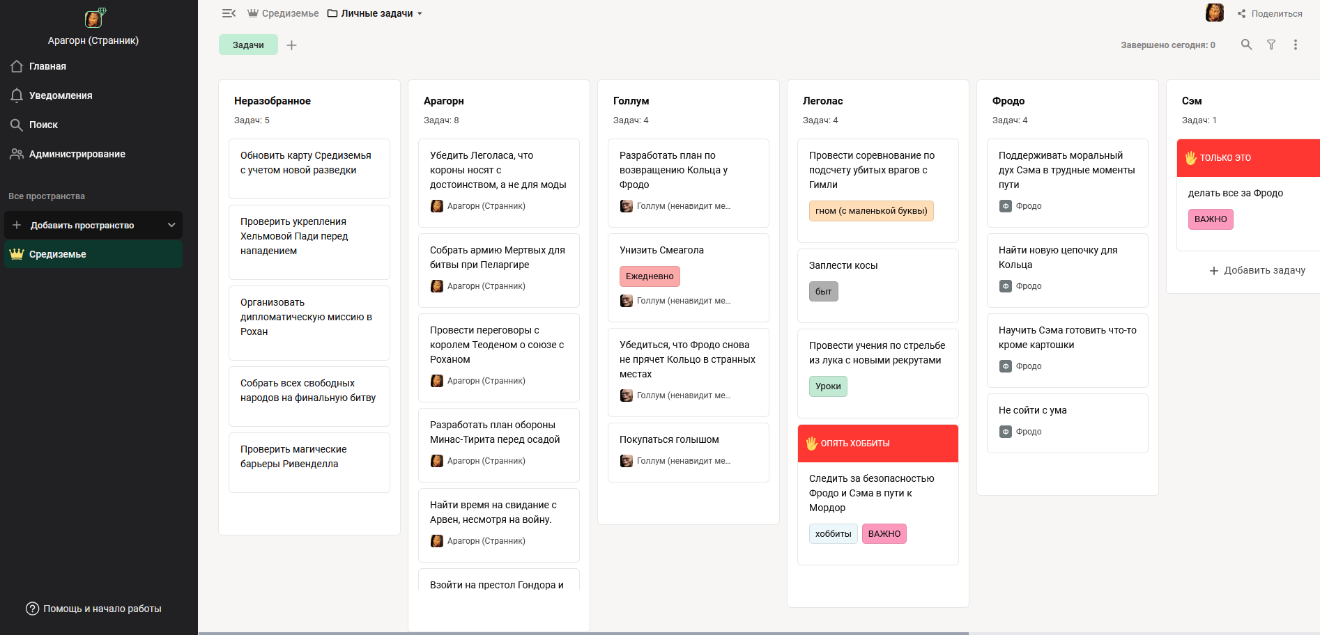 Управление проектами команды и распределение задач в системе управления Strive