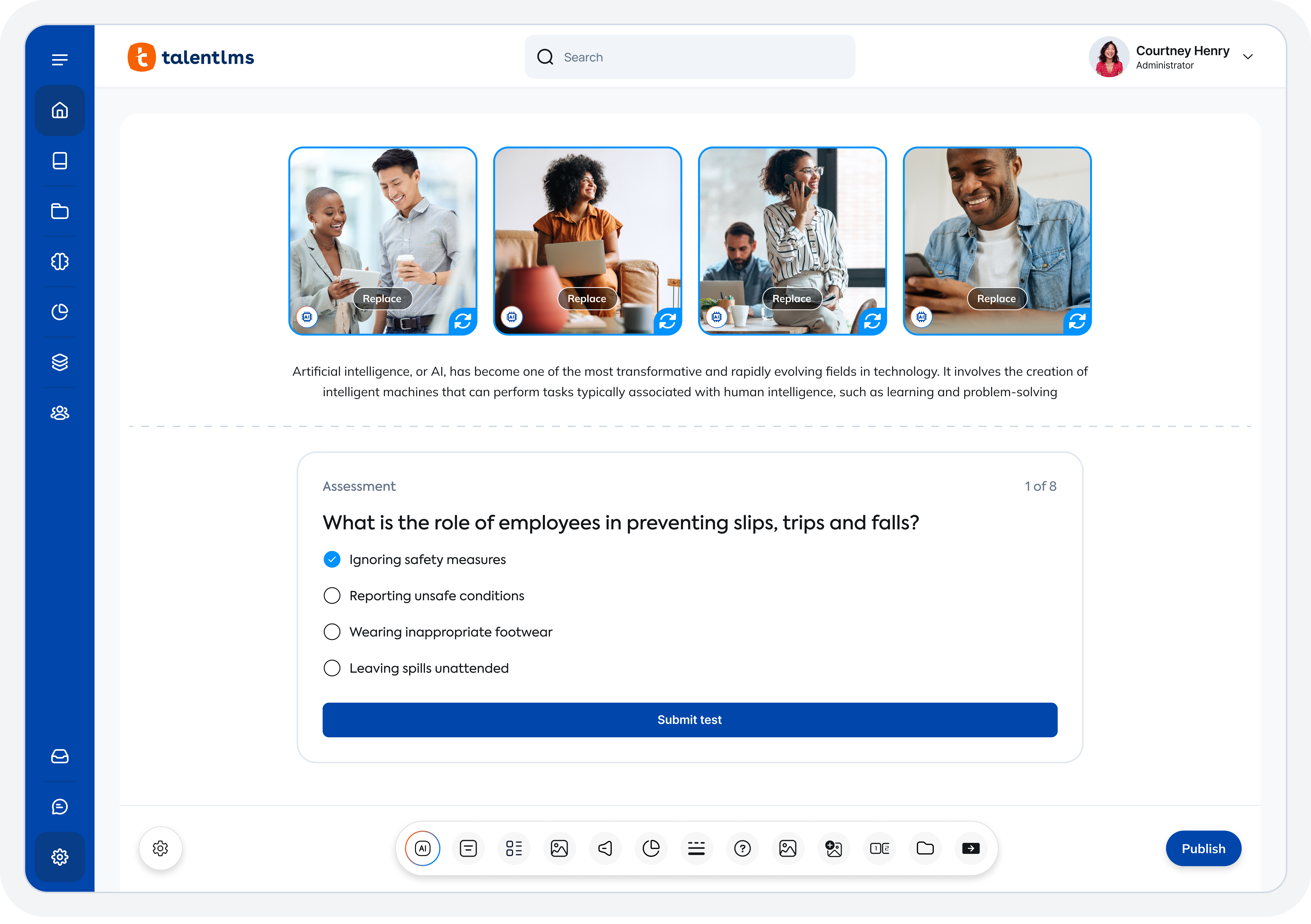 Проведение корпоративного тестирования на базе системы управления обучением TalentLMS