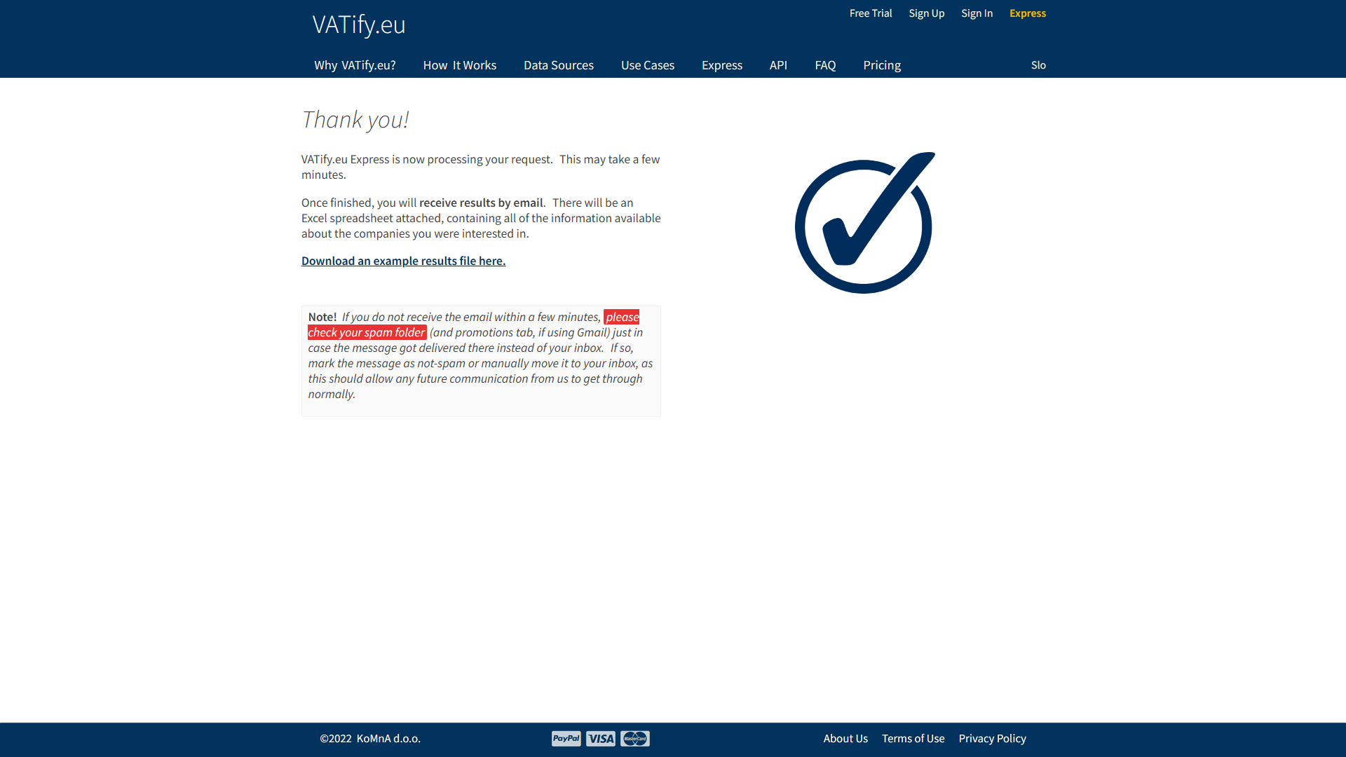 Верификация данных контрагентов с отправкой отчёта в Excel в VATify.eu от словацкого разработчика KoMnA