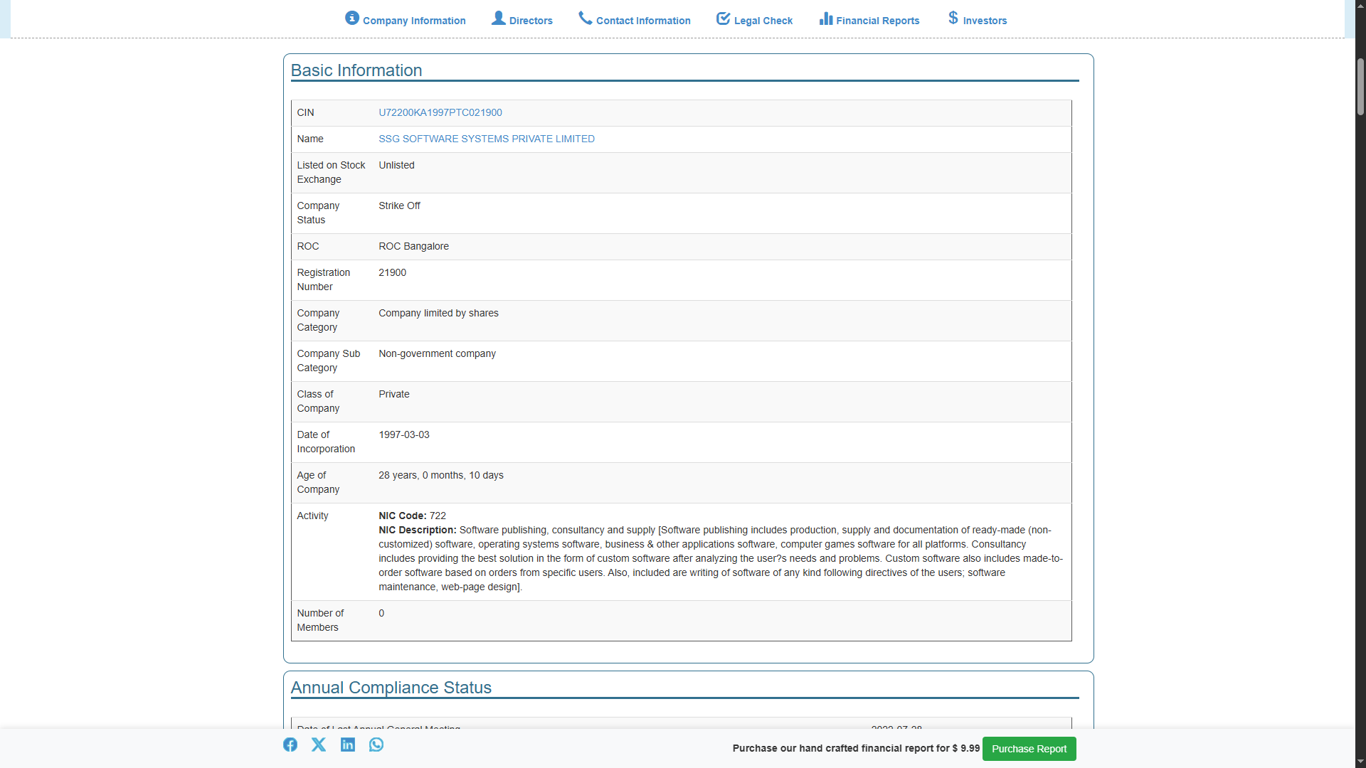 Анализ данных юрлица Индии (статус, деятельность, директоры) в ИАС Zauba Corp
