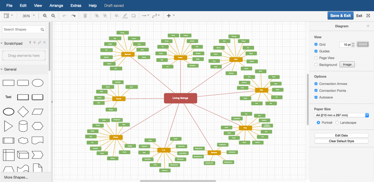 Разработка произвольных схем в цифровой платфомрме diagrams.net от разработчика JGraph